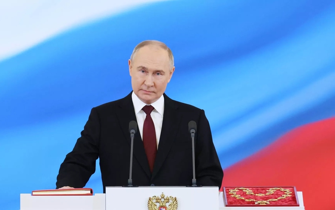 Tổng thống Putin trong lễ nhậm chức hôm 7/5. Ảnh: Sputnik