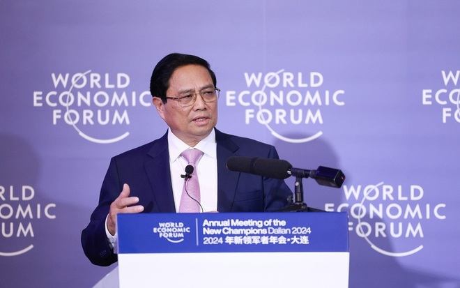 Thủ tướng Phạm Minh Chính dự hội nghị thường niên các nhà tiên phong lần thứ 15 của WEF và làm việc tại Trung Quốc từ ngày 24 - 27/6. Ảnh: TTXVN