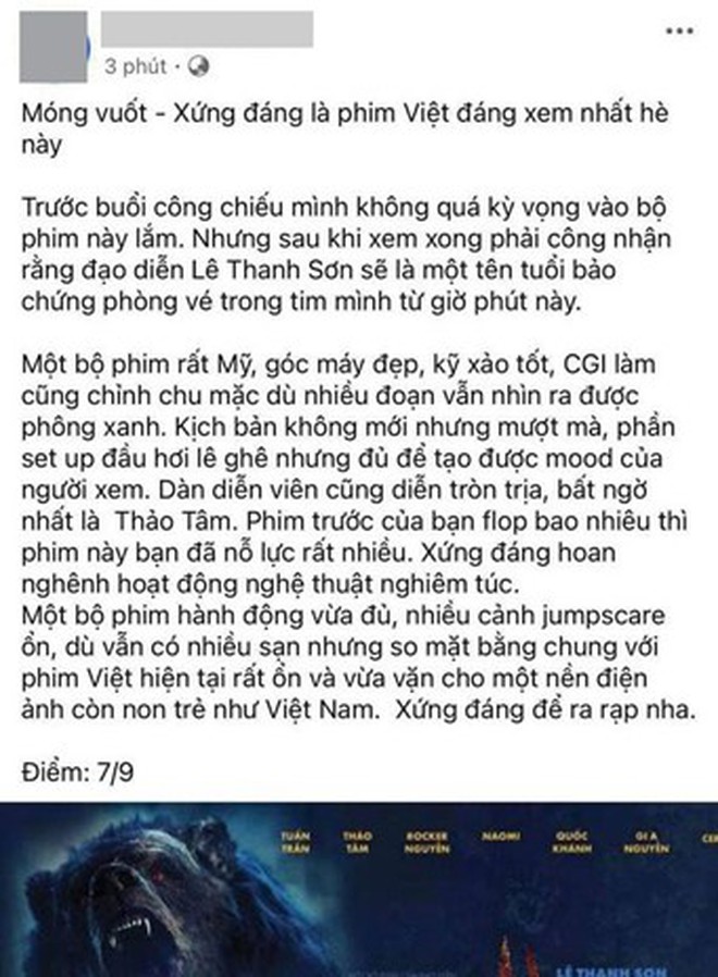 Khán giả review "nóng" phim Móng Vuốt: Kỹ xảo mãn nhãn, nội dung kịch tính đến nghẹt thở- Ảnh 3. Khán giả review "nóng" phim Móng Vuốt: Kỹ xảo mãn nhãn, nội dung kịch tính đến nghẹt thở- Ảnh 3.