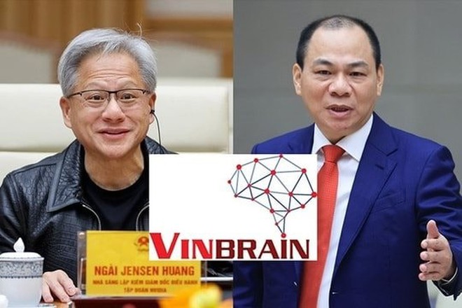 CEO Nvidia Jensen Huang và Chủ tịch Vingroup Phạm Nhật Vượng. Ảnh: VGP