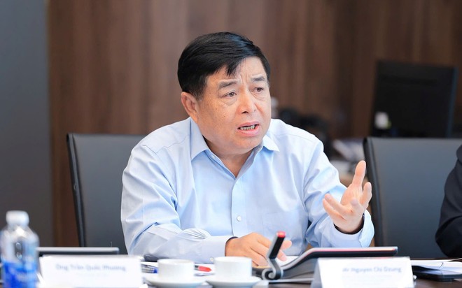 Phó Thủ tướng Nguyễn Chí Dũng phát biểu tại chương trình làm việc với Mạng lưới Đổi mới sáng tạo và chuyên gia Việt Nam về phát triển các ngành công nghệ chiến lược. Ảnh: VGP