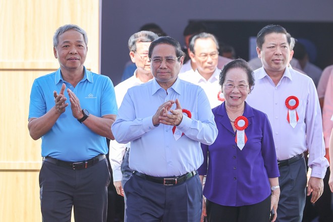 Thủ tướng dự Lễ khởi công Tổ hợp không gian sáng tạo CMC (CMC Creative Space – CCS Hà Nội), chiều 1/6. Ảnh: VGP