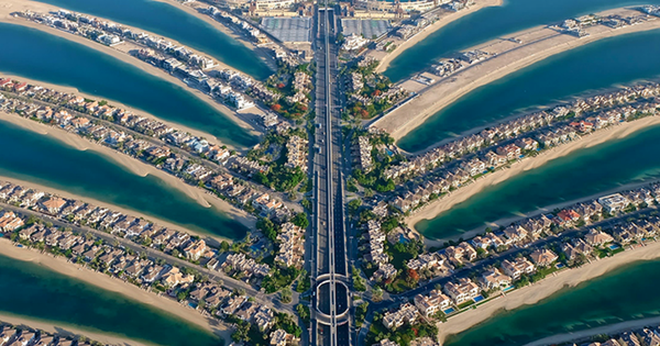 Đảo lá cọ nổi tiếng Dubai. Ảnh: LH