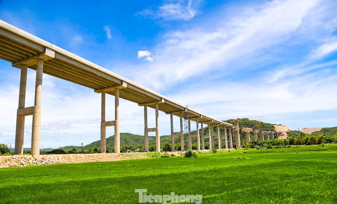 Cận cảnh cây cầu dài nhất cao tốc Bắc - Nam phía đông vừa hợp long - Ảnh 6.