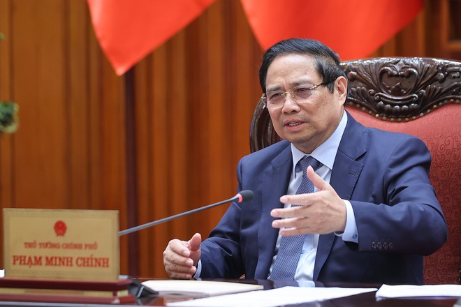 Tại cuộc họp chiều 29/7, Thủ tướng nhấn mạnh yêu cầu tổ chức triển lãm thành công với chất lượng tốt nhất, xứng tầm 80 năm. Ảnh: VGP
