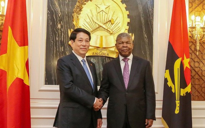 Chủ tịch nước Lương Cường và Tổng thống Angola João Manuel Gonçalves Lourenço. Ảnh: VGP