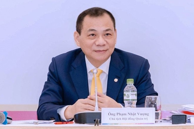 Tỷ phú Phạm Nhật Vượng tại ĐHĐCĐ thường niên năm 2025 của Vingroup. Ảnh: VIC