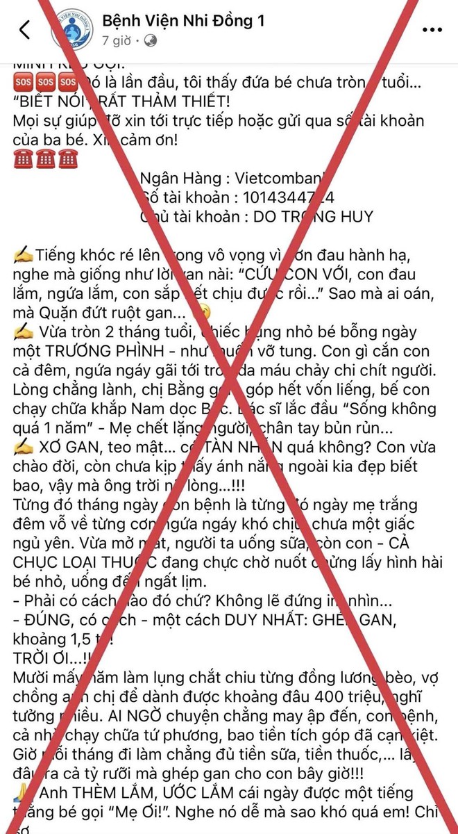 1 bệnh viện ở TP HCM phát cảnh báo liên quan chủ tài khoản có tên "DO TRONG HUY" - Ảnh 2.