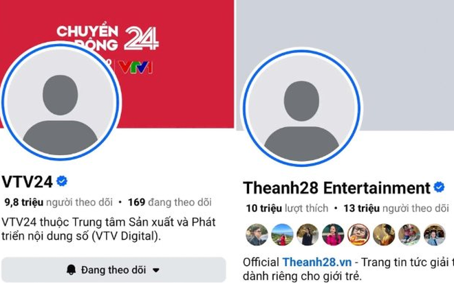 Nhiều fanpage lớn ở Việt Nam đã gỡ ảnh đại diện từ sáng 3/1. Ảnh chụp màn hình