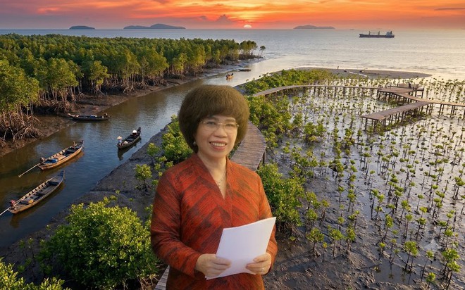 Bà  Thái Hương, Anh hùng Lao động, Nhà sáng lập, Chủ tịch Hội đồng Chiến lược Tập đoàn TH, trực tiếp đến làm việc ở tỉnh Cà Mau. Ảnh TK : MH