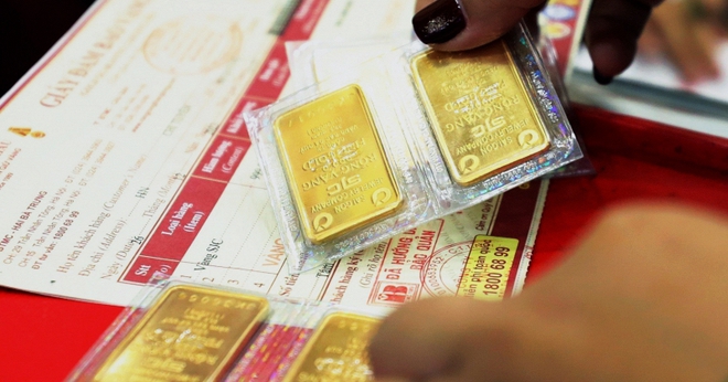 Giá vàng miếng giảm hơn 3 triệu đồng/lượng, sáng 2/2/2026. Ảnh: TTXVN