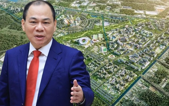 Tỷ phú Phạm Nhật Vượng vừa thị sát tại dự án siêu đô thị Vinhomes Sài Gòn Park.