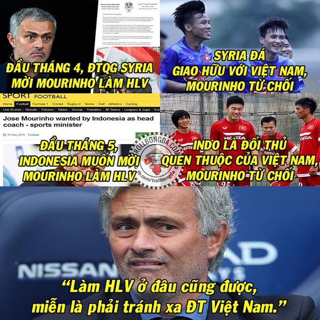 Ảnh chế: Mourinho vội đến Man United vì lo sợ... ĐT Việt Nam - Ảnh 2.