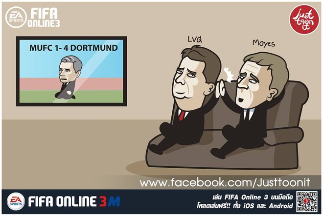 Mourinho thảm bại, Van Gaal đập tay ăn mừng với David Moyes - Ảnh 3.