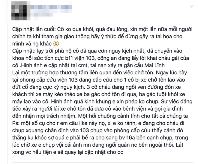 Xe chở tôn tiếp tục gây án khiến một người phụ nữ tử vong - Ảnh 1.