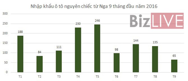 Nhập khẩu ô tô từ Nga sụt giảm trước khi thuế về 0% - Ảnh 1.