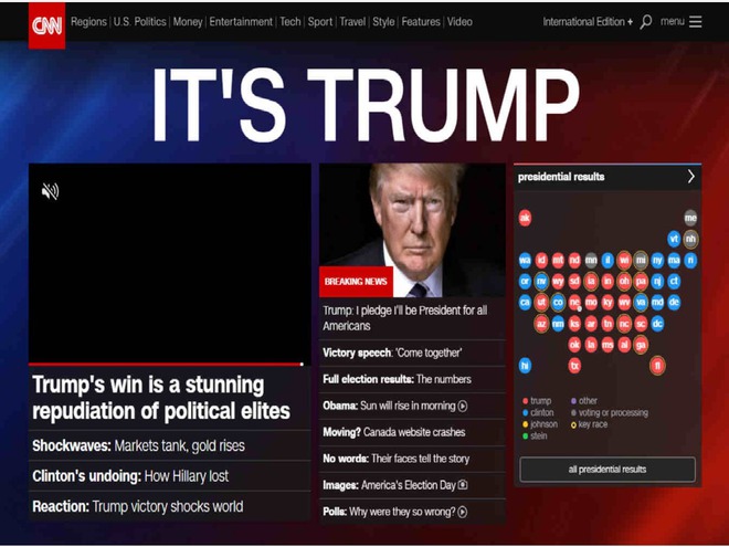 Trump thắng cử: Báo chí Mỹ thất bại cay đắng và thái độ rất lạ của CNN, New York Times - Ảnh 1.