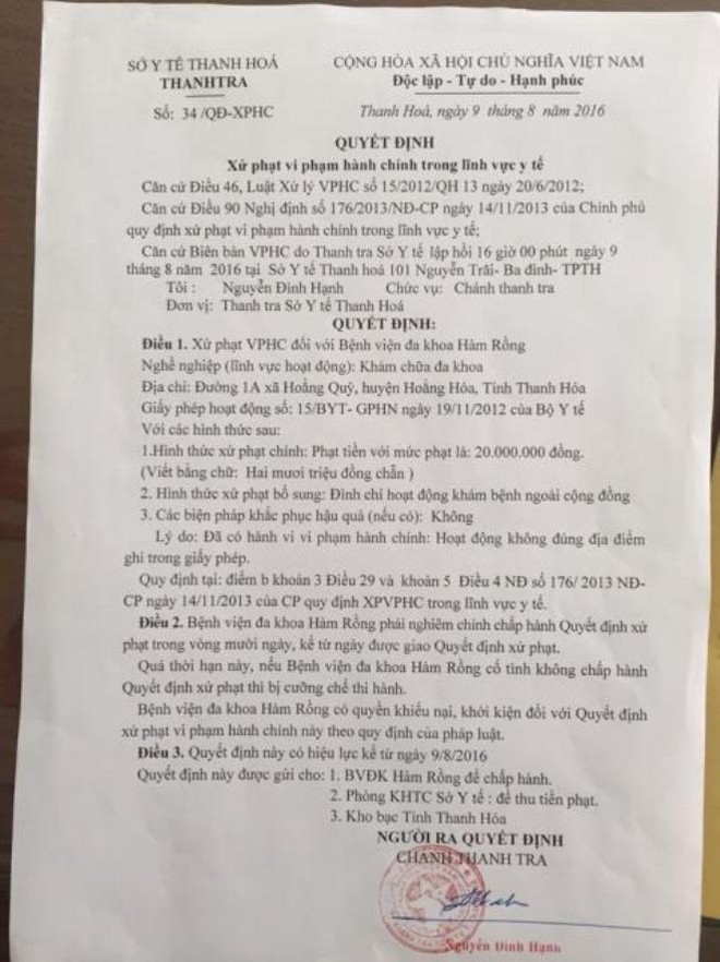 Chủ Bệnh viện khám bệnh miễn phí bị phạt 20 triệu đồng nhận sai - Ảnh 1.