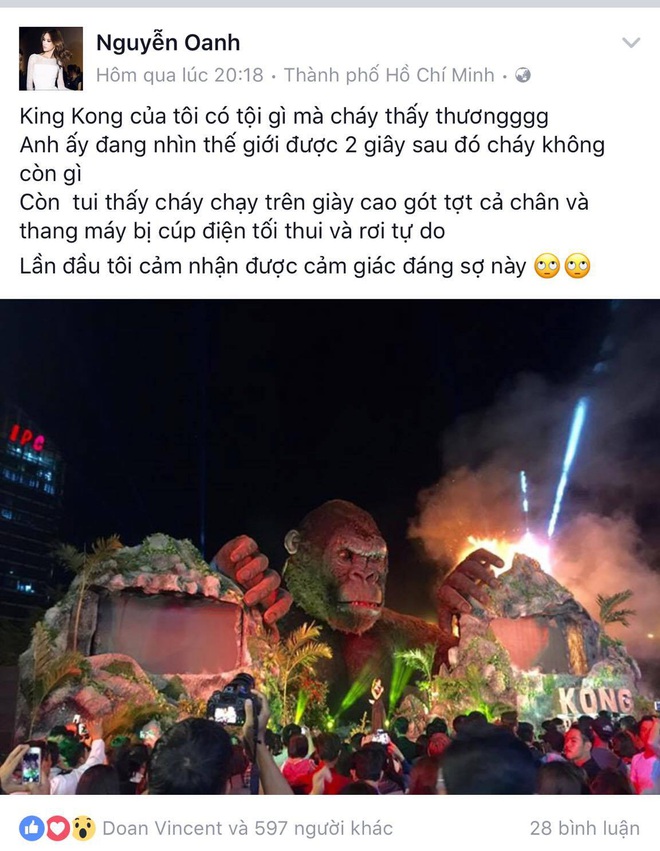 Vụ cháy sân khấu “Kong: Skull Island”: Nguyễn Oanh sốc khi thang máy rơi tự do - Ảnh 4.