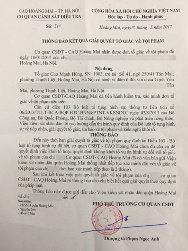 Vụ tố xâm hại trẻ em ở quận Hoàng Mai: Luật sư đề nghị khởi tố vụ án - Ảnh 1.