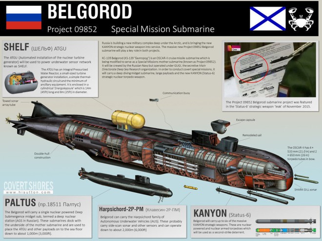 Belgorod - Tàu ngầm bí mật dành cho ngư lôi tuyệt mật - Ảnh 1.