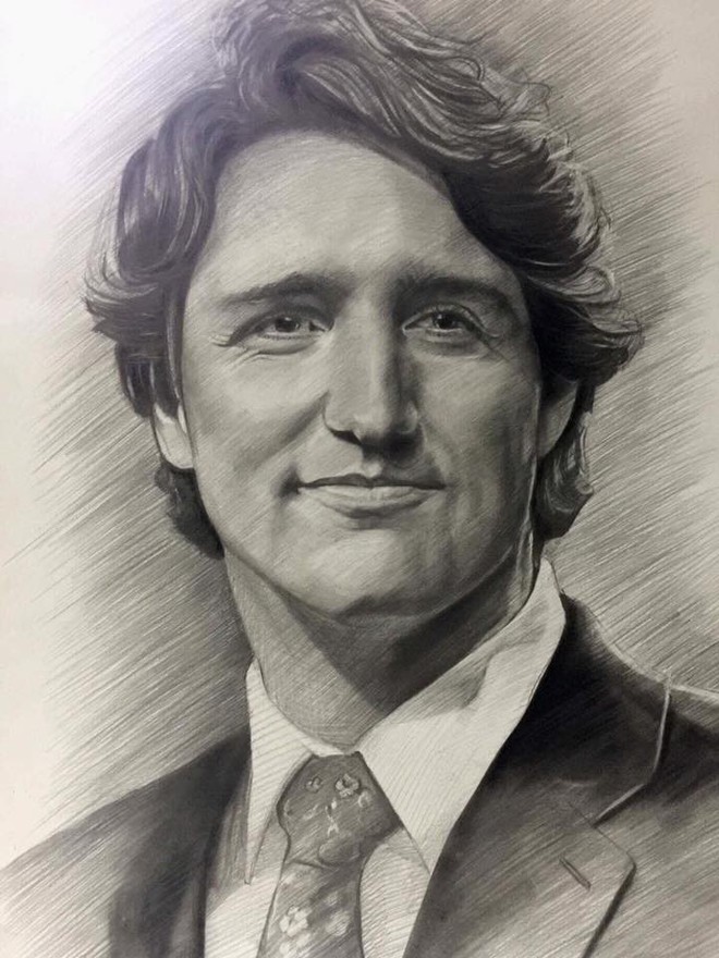 9X Quảng Ngãi được phóng viên Canada phỏng vấn khi gửi tặng thủ tướng Justin Trudeau tranh chân dung - Ảnh 2.