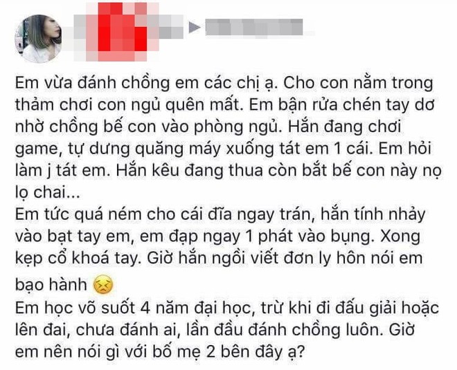 4 năm học võ chưa một lần manh động, cô gái xuất chiêu đầu tiên... nhằm vào chồng - Ảnh 1.