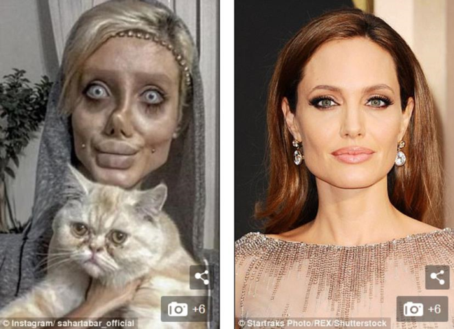 Phẫu thuật 50 lần để giống Angelina Jolie, cô gái trẻ trông khiếp sợ như xác sống - Ảnh 4.