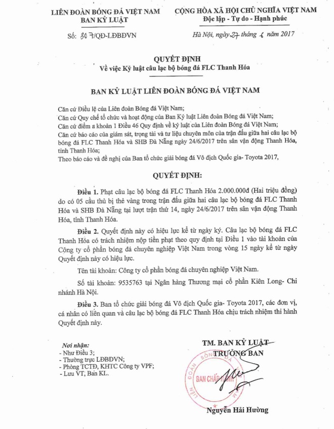 VFF ra án phạt cực nặng về vụ máy chém Sầm Ngọc Đức; cấm CĐV Hải Phòng đến hết năm 2017 - Ảnh 5.