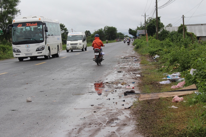 Hiện trường vụ tai nạn ở Tây Ninh.