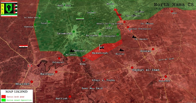Quân đội Syria đập tan phiến quân thánh chiến, chiếm cứ điểm địch tại Hama - Ảnh 1.