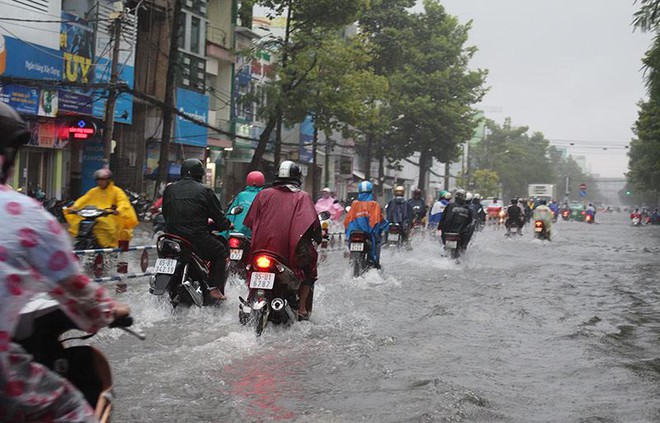 Mưa trắng trời, Cần Thơ chìm trong ‘biển nước’ - Ảnh 1.