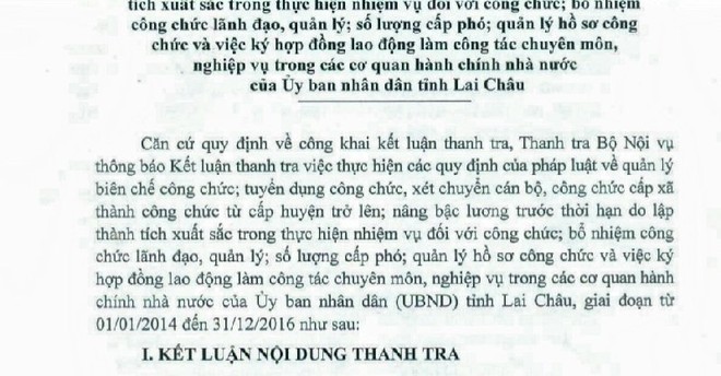 Bộ Nội vụ đề nghị Lai Châu thu hồi 28 quyết định tuyển dụng sai - Ảnh 1.