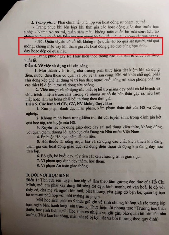 Trường cấm giáo viên mặc váy lên lớp, phó hiệu trưởng nói: Khi ngồi dạy có thể sẽ bị lộ - Ảnh 1.