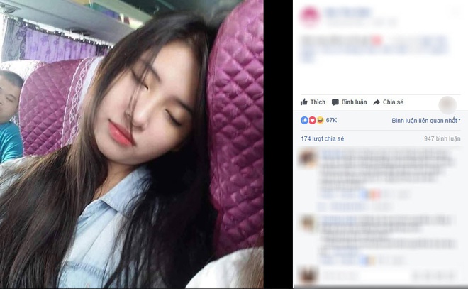 Dung nhan thật của mỹ nữ ngủ gật trên xe khách khiến nhiều người ngỡ ngàng - Ảnh 1.