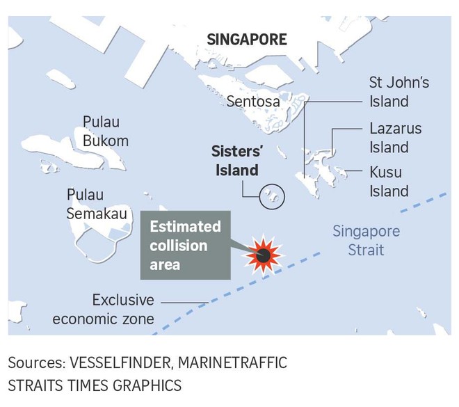 Hai tàu đâm nhau ngoài khơi Singapore: 7 người bị thương, 5 người mất tích - Ảnh 1.
