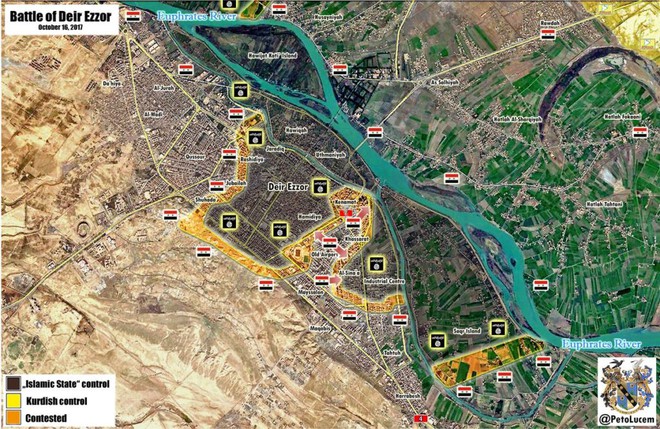 Xe tăng QĐ Syria tả xung hữu đột, cắt đôi sào huyệt Deir Ezzor, IS sắp thất bại toàn diện - Ảnh 1.