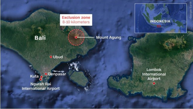 Núi lửa Agung phun trào: Sân bay Bali đóng cửa, trăm nghìn người sơ tán khẩn - Ảnh 1.