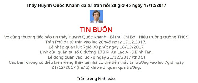 Hình ảnh xúc động: Hàng nghìn HS trường Trần Phú TP.HCM cúi đầu vĩnh biệt thầy hiệu trưởng đột ngột qua đời - Ảnh 1.