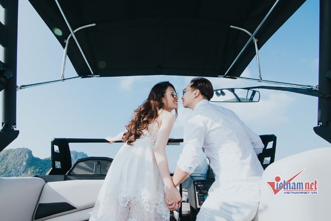 Ảnh cưới lãng mạn trên du thuyền của MC Thành Trung và hotgirl 9x - Ảnh 11.