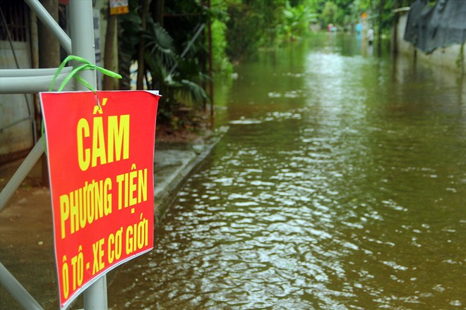 Gần 1 tuần vỡ đê Chương Mỹ: Trẻ em ngồi xe cải tiến vượt sông đến trường - Ảnh 15.