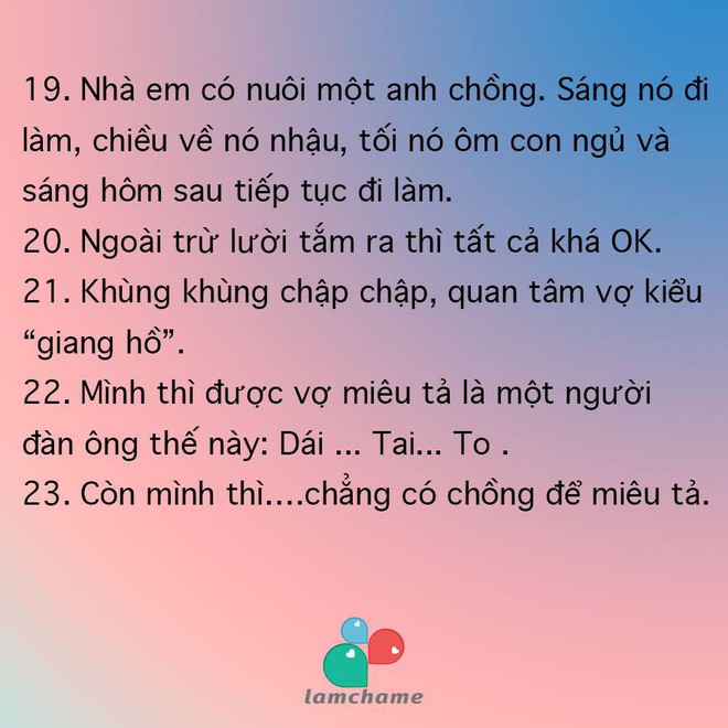 Bật cười với những câu miêu tả chồng bá đạo của các chị em - Ảnh 5.