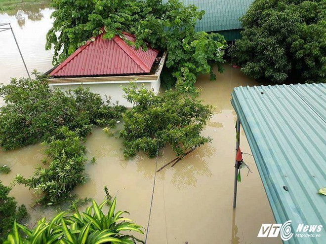 Ảnh: Nước ngập mái nhà, bủa vây trường học ở Nghệ An - Ảnh 6.