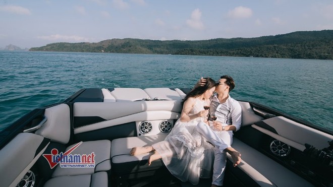 Ảnh cưới lãng mạn trên du thuyền của MC Thành Trung và hotgirl 9x - Ảnh 9.