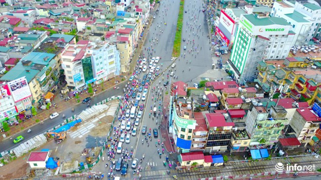 Những nút thắt cổ chai của giao thông Hà Nội nhìn từ trên cao - Ảnh 9.