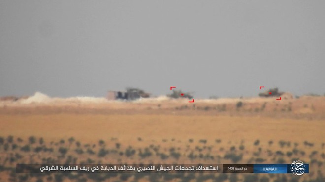 NÓNG: Đau xót, cả đoàn xe tăng QĐ Syria lọt bẫy, bị IS hủy diệt hàng loạt ở Đông Hama - Ảnh 9.