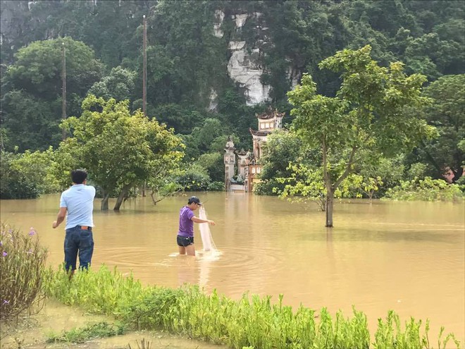 Chùm ảnh: Ninh Bình nhiều nơi nước ngập quá 2m, đường vào khu du lịch Bái Đính bị cô lập - Ảnh 9.