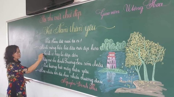 Khi giáo viên tiểu học đi thi viết chữ đẹp: Không máy in hay font chữ xịn sò nào có thể sánh ngang với bàn tay cô giáo! - Ảnh 2.