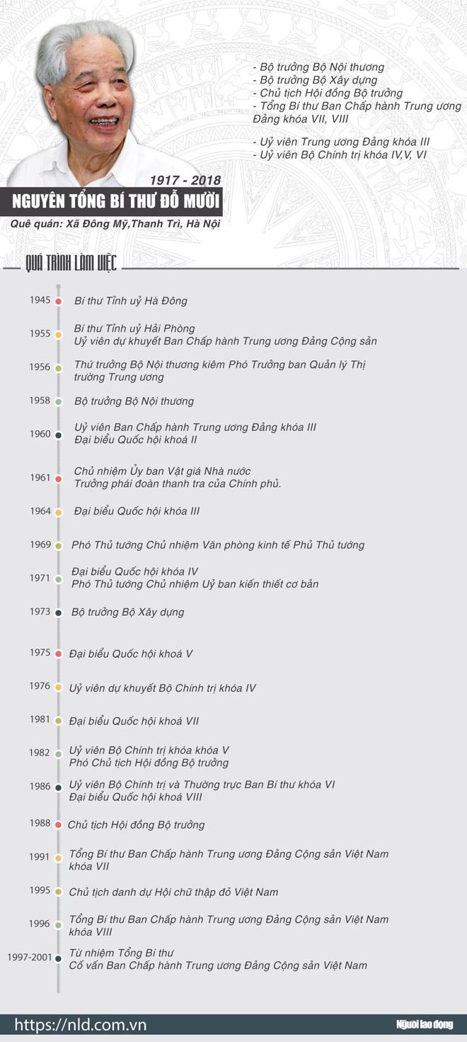 (Infographic) Những đóng góp to lớn của nguyên Tổng Bí thư Đỗ Mười - Ảnh 1.