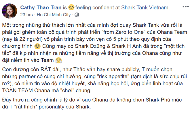 Bị nói gọi được vốn trong Shark Tank nhờ xinh đẹp, nữ CEO 9X lên Facebook chia sẻ suy nghĩ - Ảnh 4.
